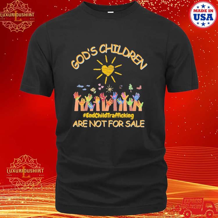 Official Colorful Hands God's Children #endchildtrafficking Are Not For Sale T-shirt