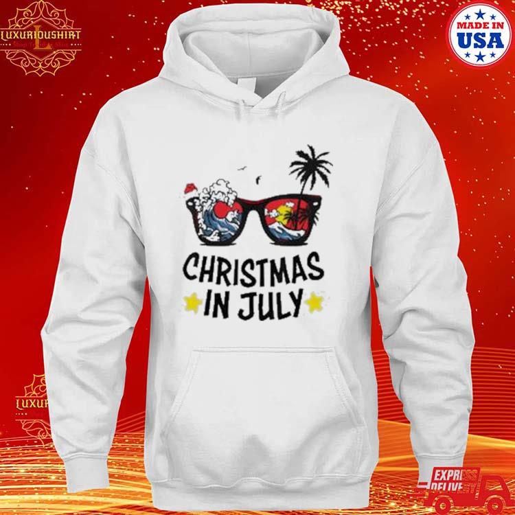 Official Sunglasses Christmas In July Santa Hat Summer Vacation Funny Shirt hoodie