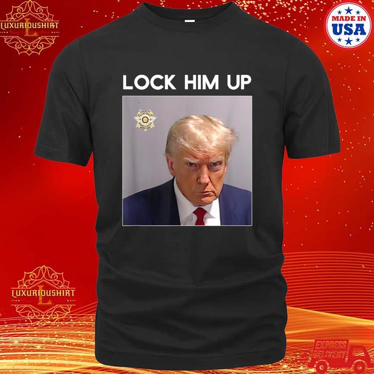 Official Donald Trump Mugshot Lock Him Up Trump Mug Shot T-Shirt