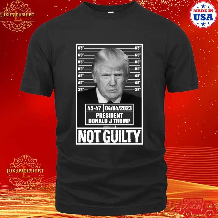 Official Donald Trump Police Mugshot Photo Not Guilty 45-47 President T-Shirt