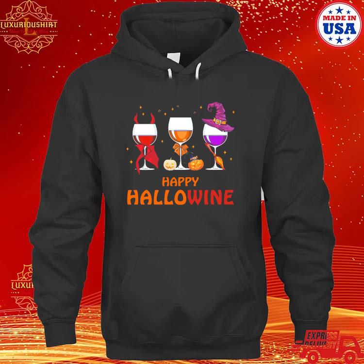 Official Halloween Wine Glasses Happy Hallowine T-s hoodie