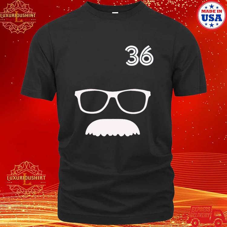 36 davis schneider glasses and moustache T-shirt, hoodie, sweater, long  sleeve and tank top