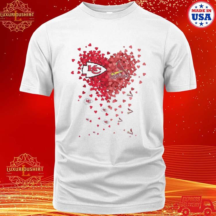 Unique Kansas City Chiefs St. Louis Cardinals Tiny Heart Shape T