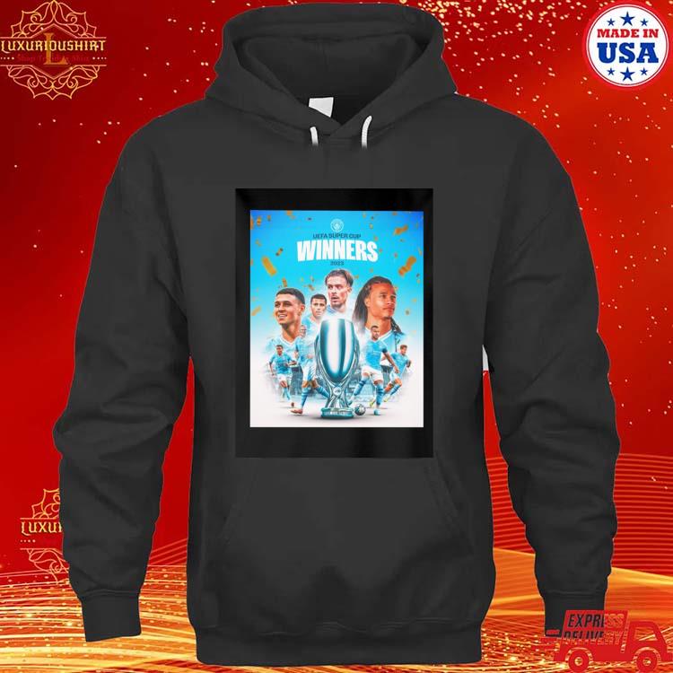 Official Manchester City Team Uefa Super Cup Winner 2023 T-s hoodie