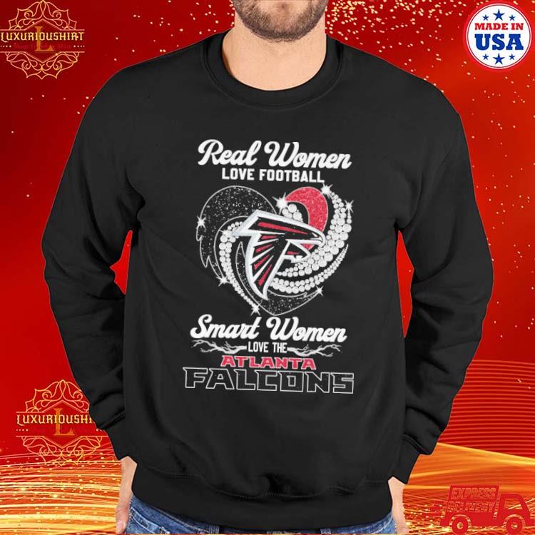 Real Women Love Football Smart Women Love Atlanta Falcons Diamond Heart  2023 shirt, hoodie, sweater, long sleeve and tank top