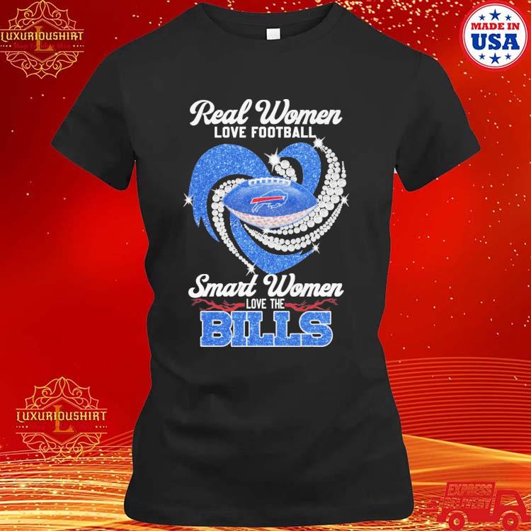 Real women love football smart women love the Buffalo Bills diamond heart  2023 shirt, hoodie, sweater, long sleeve and tank top