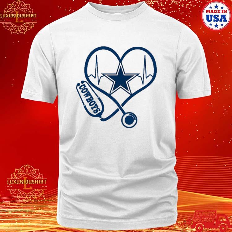 Official Dallas Cowboys nurse heartbeat shirt - Kutee Boutique