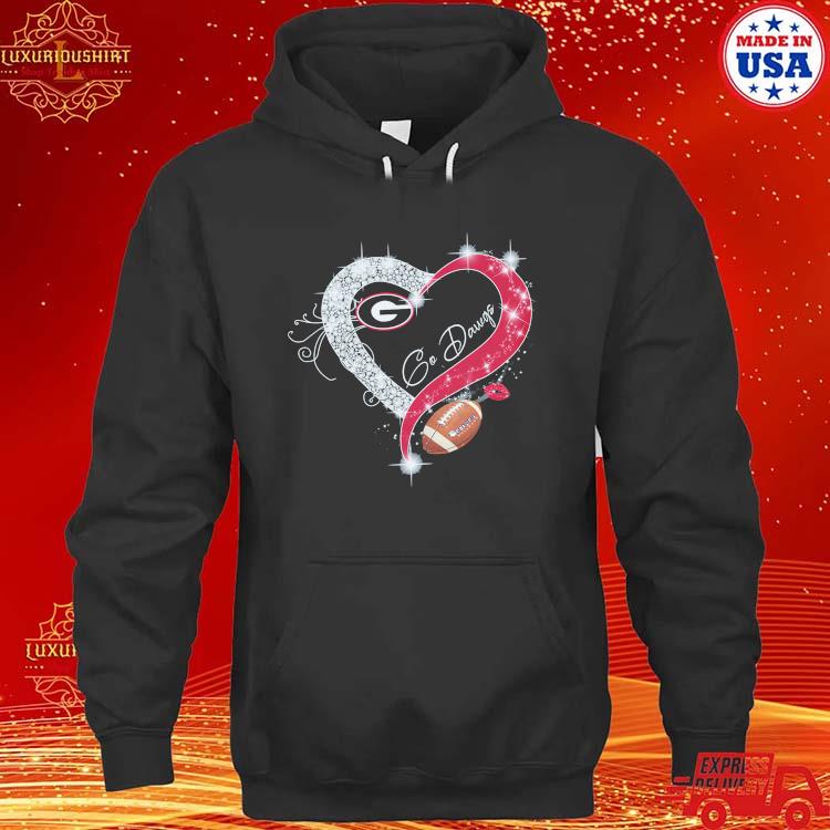 Official Georgia Bulldogs Go Dawgs Diamond Heart Basketball Ball T-s hoodie