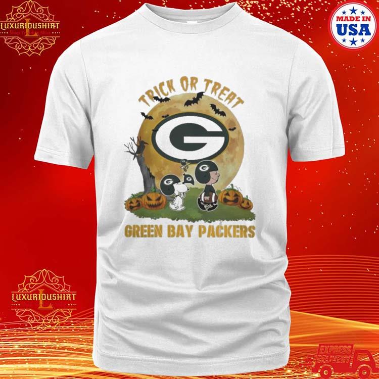 Green Bay Packers Snoopy Charlie Brown And Woodstock Trick Or Treat  Halloween 2023 Shirt