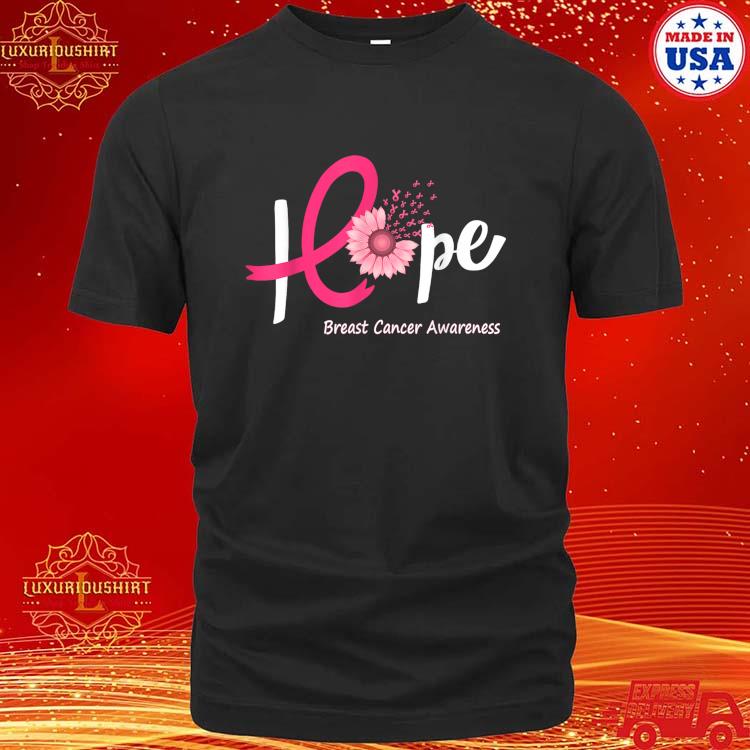 Official Hope Breast Cancer Pink Ribbons Sunflower October T-shirt