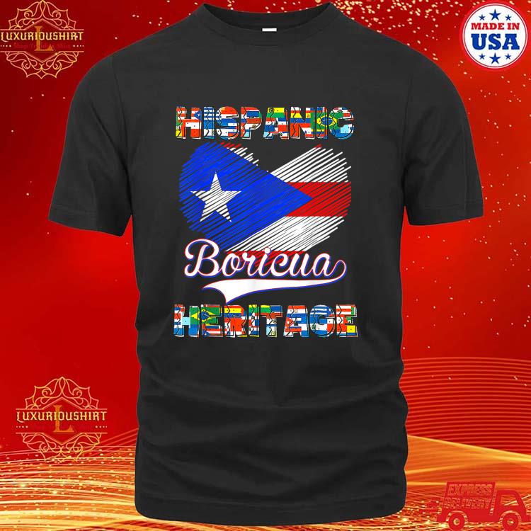 Official National Hispanic Heritage Month Puerto Rico Flag Boricua T-Shirt