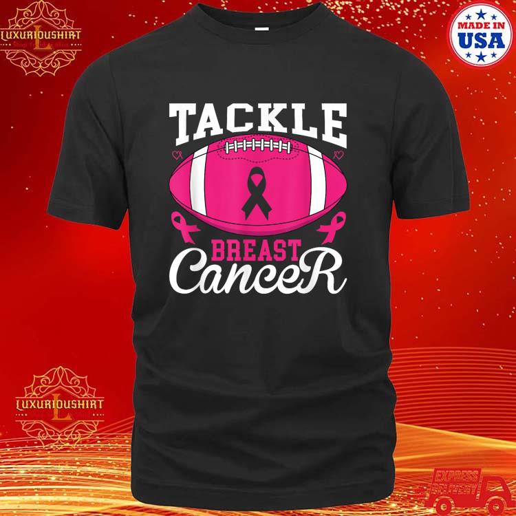 Official Tackle Football Pink Ribbon Breast Cancer Awareness T-Shirt