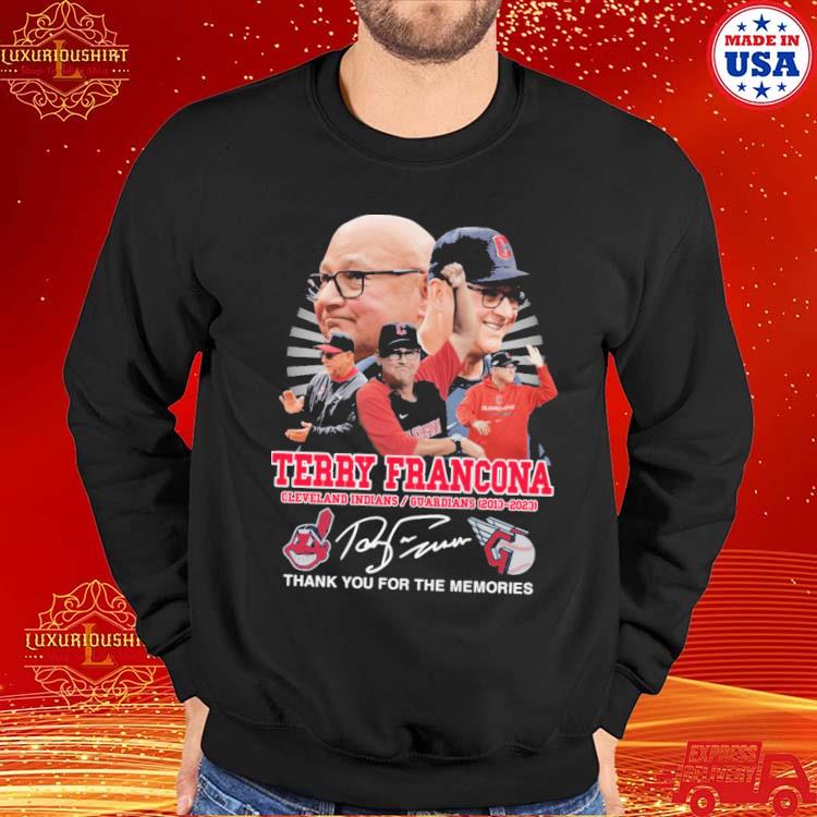 Terry Francona Cleveland Indians Guardians 2013-2023 Thank You For The  Memories Signature shirt, hoodie, sweater, long sleeve and tank top
