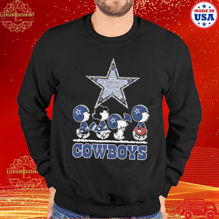 Official The Peanuts Characters Merry Dallas Cowboys Christmas shirt,  hoodie, sweater, long sleeve and tank top