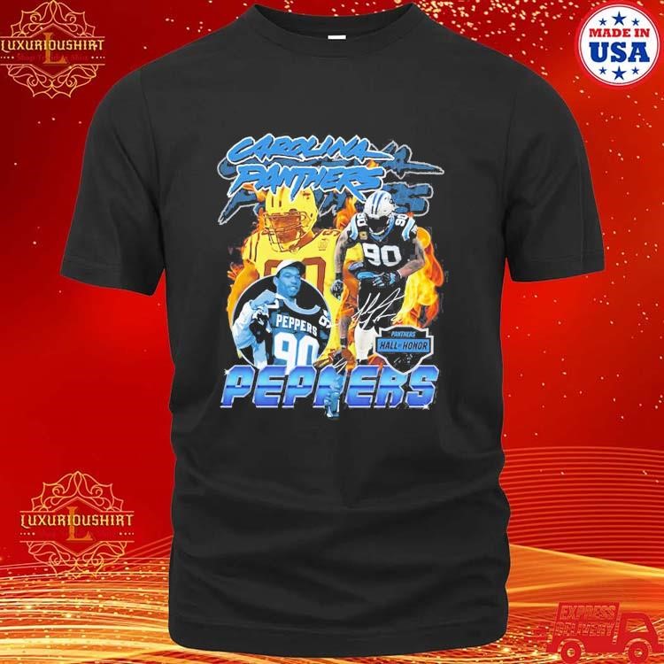 Official Julius Peppers Carolina Panthers Mitchell Ness 2023 Hall Of Honor Shirt