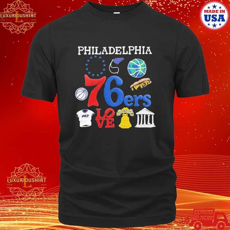 Official Philadelphia 76ers Nba Market Claymation T-shirt