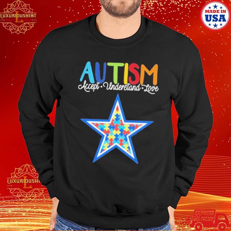 Custom Name And Number NFL Dallas Cowboys Special Autism Awareness Design  Hoodie - Torunstyle