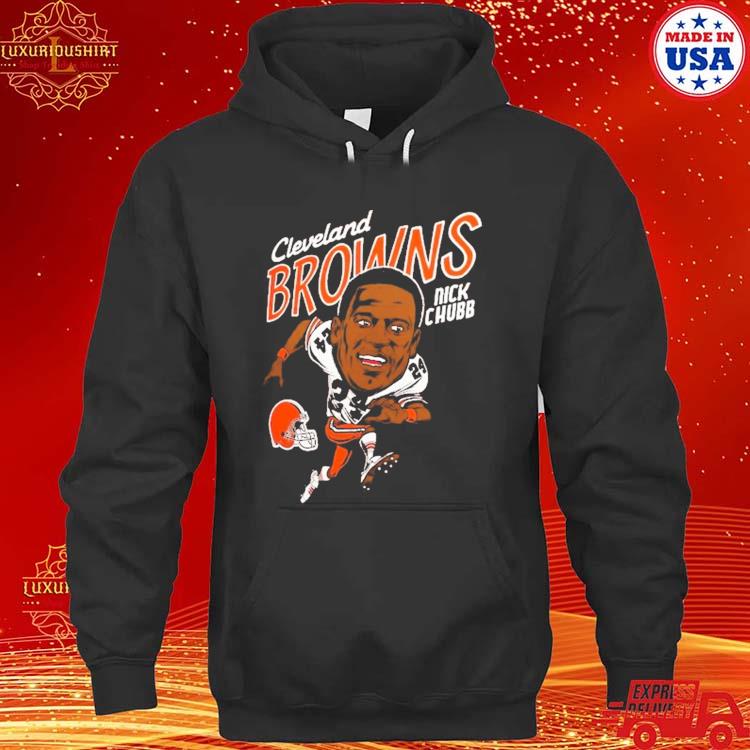 Men's Homage Nick Chubb Ash Cleveland Browns Caricature Player Tri-Blend T-Shirt Size: Large