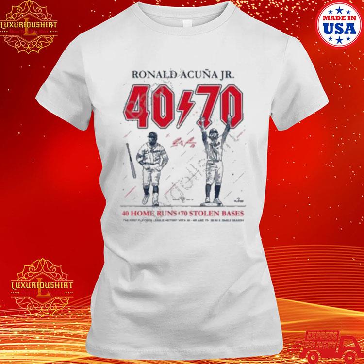 Rotowear Acuña: 40/70 Shirt | Ronald Acuña Jr. 40 Home Runs 70 Stolen Bases ATL 4XL