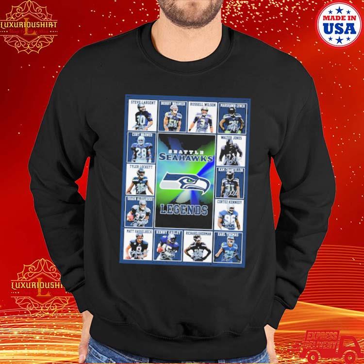 Seattle Seahawks Legends Players Signatures 2023 T-shirt,Sweater, Hoodie,  And Long Sleeved, Ladies, Tank Top