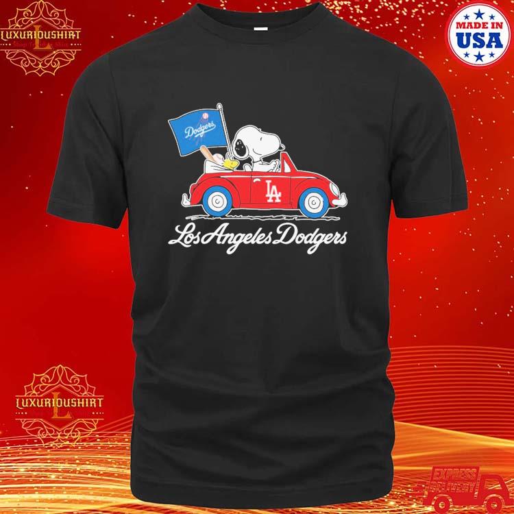 Snoopy drive a car Los Angeles Dodgers logo gift shirt, hoodie