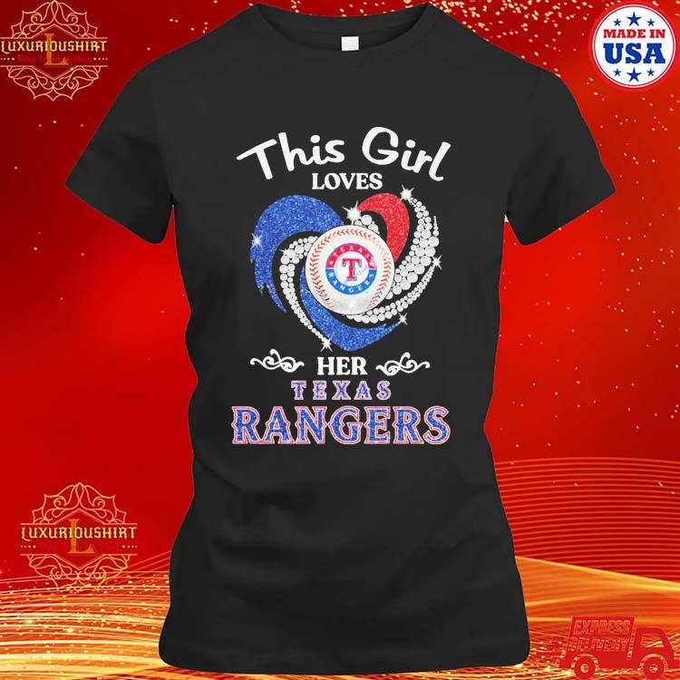 Official texas Rangers this girl loves her Ranges heart diamond