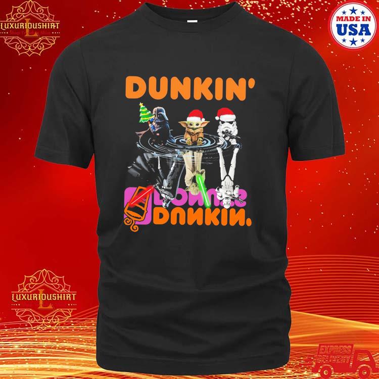 Official chibi Star Wars Characters Dunkin Stunod Merry Christmas 2023 T-shirt