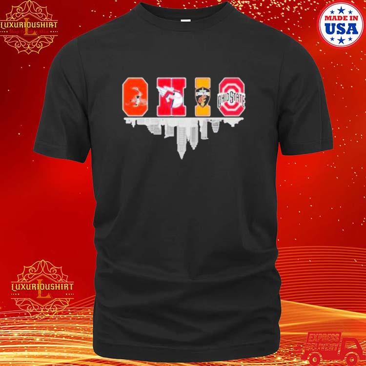 Official Cleveland Browns, Cleveland Guardians, Cleveland Cavaliers And Ohio State Buckeyes City Logo Shirt