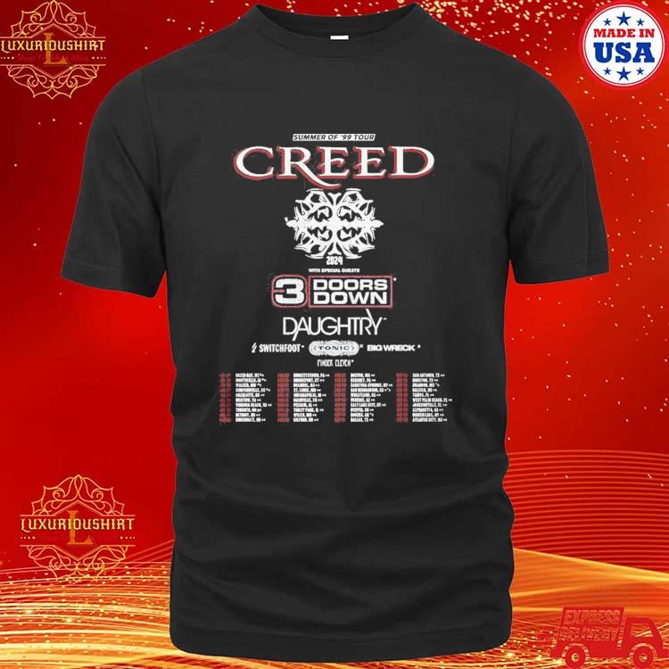 Official creed Summer Of '99 Tour 2024 Shirt