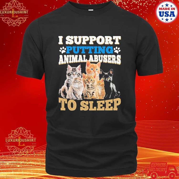 Official Cute Cat Images I Support Putting Animal Abusers To Sleep I Love Cat The Same John Wick T-shirt