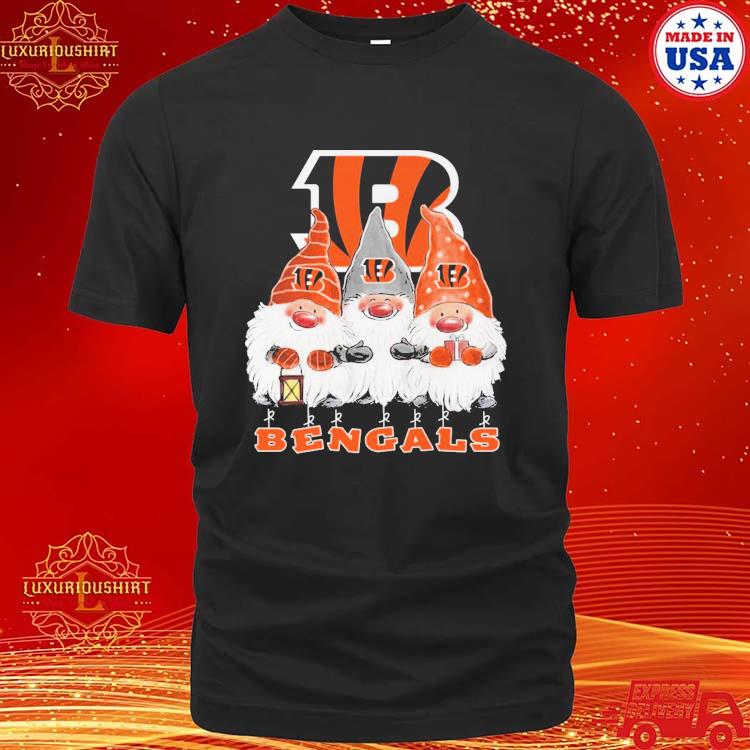 Official Cute Christmas Gnomes Cincinnati Bengals Football Logo T-shirt