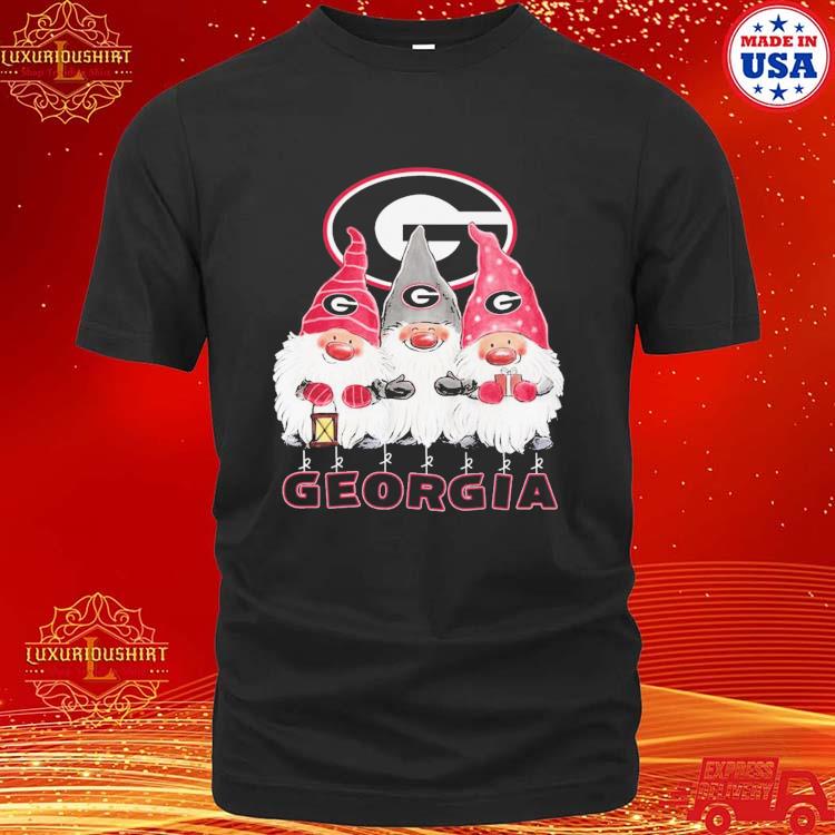 Official Cute Christmas Gnomes Georgia Bulldogs Football Logo T-shirt