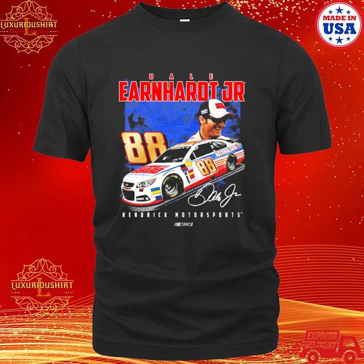 Official Dale Earnhardt Jr 88 National Guard Hms Graphic Car Signature T-Shirt