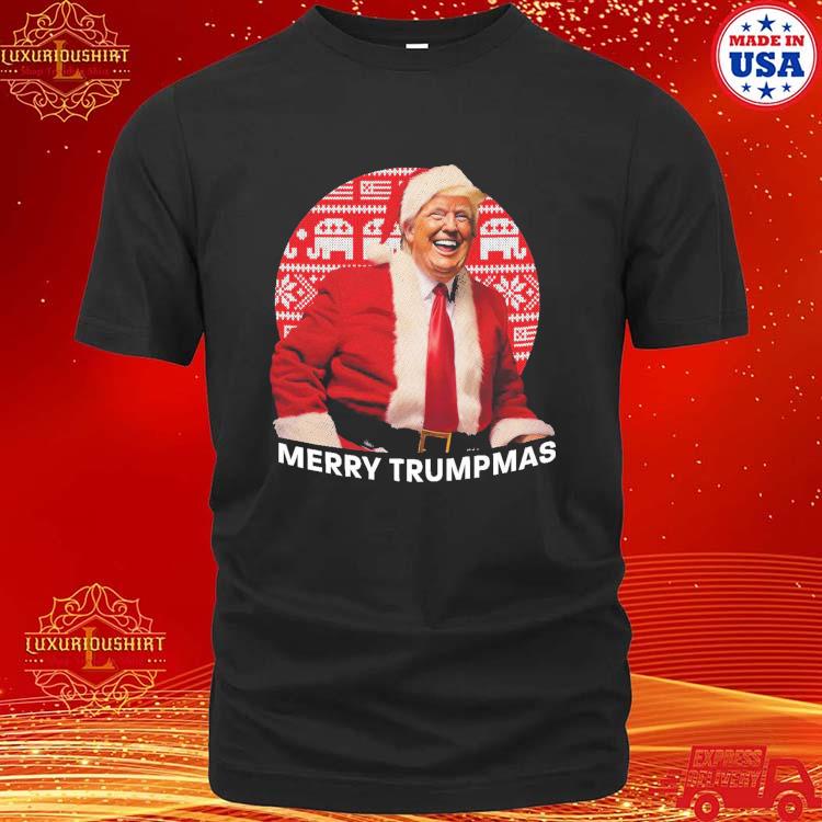 Official Donald Trump Wearing Santa Claus Merry Trumpmas Christmas Motifs T-shirt