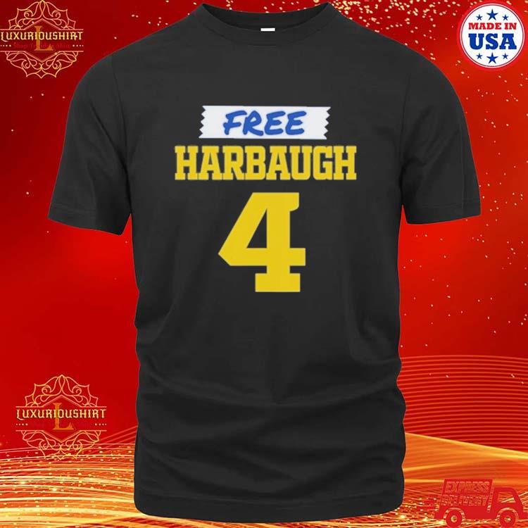 Official free Harbaugh 4 Michigan QB JJ McCarthy Shirt