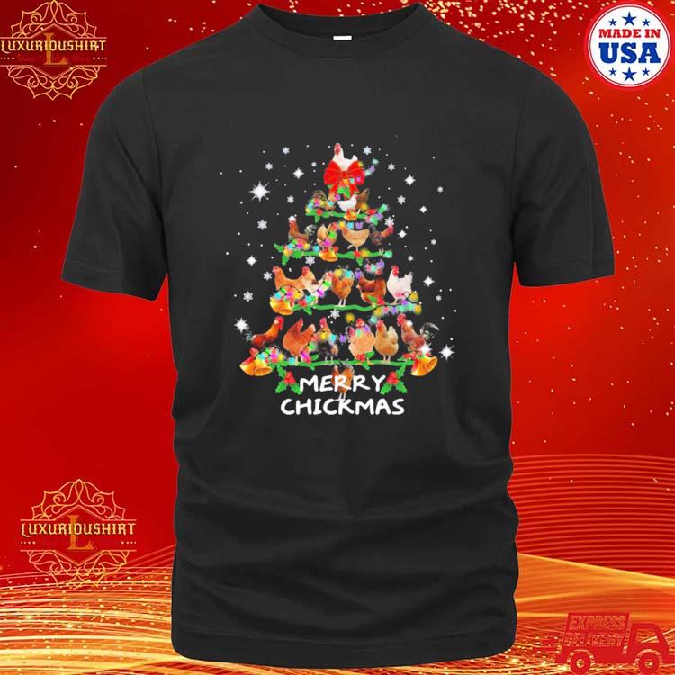 Official funny Chickens Christmas Tree Tee Ornament Decor Gift T-shirt