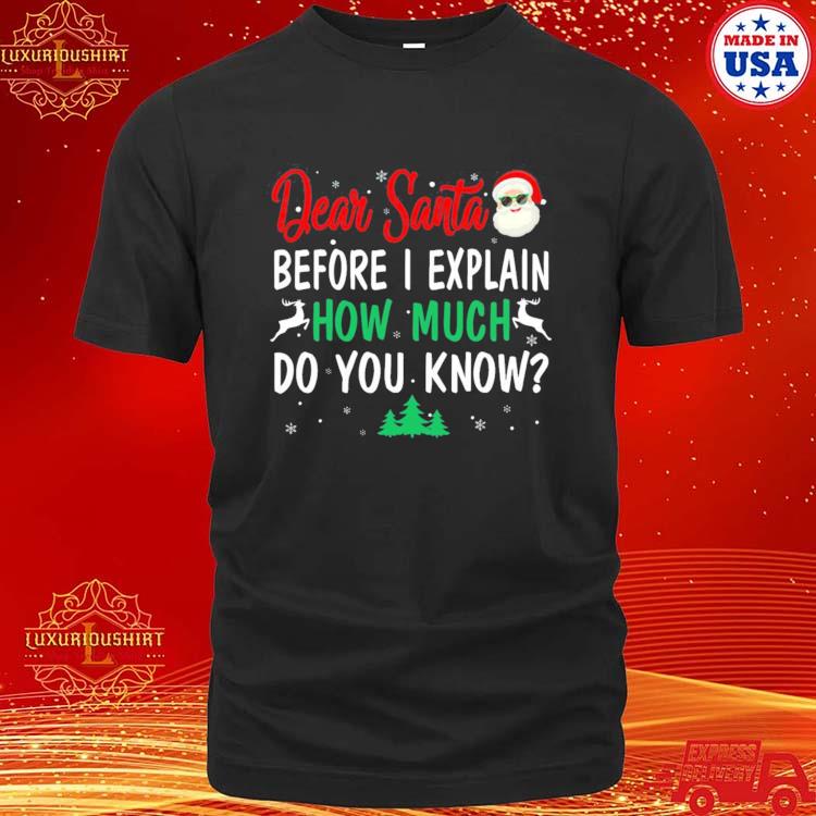 Official funny Christmas Pajama Kids Adult Dear Santa I Can Explain T-shirt
