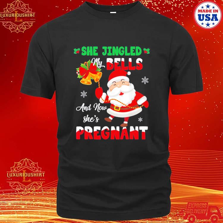 Official funny Christmas Pregnancy Announcement New Dad Mom T-shirt