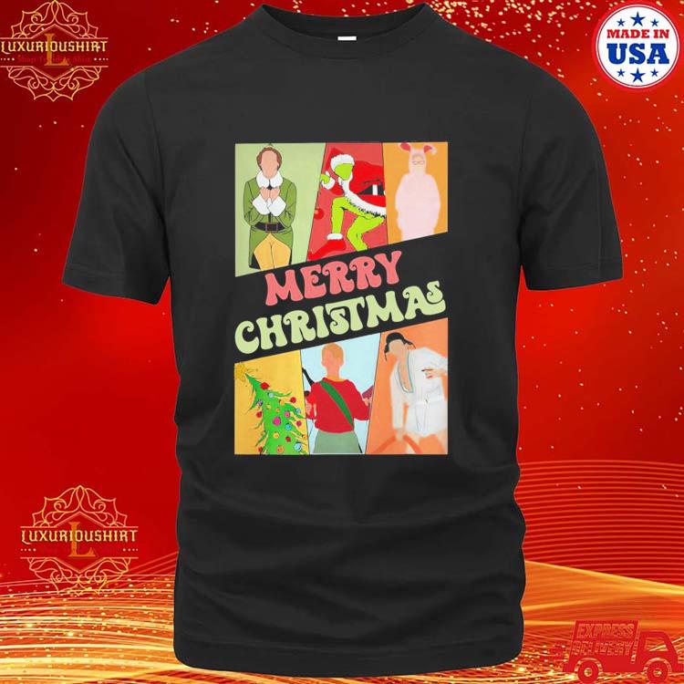 Official funny Santa Squad Merry Christmas Xmas Holiday Pajamas Retro T-shirt