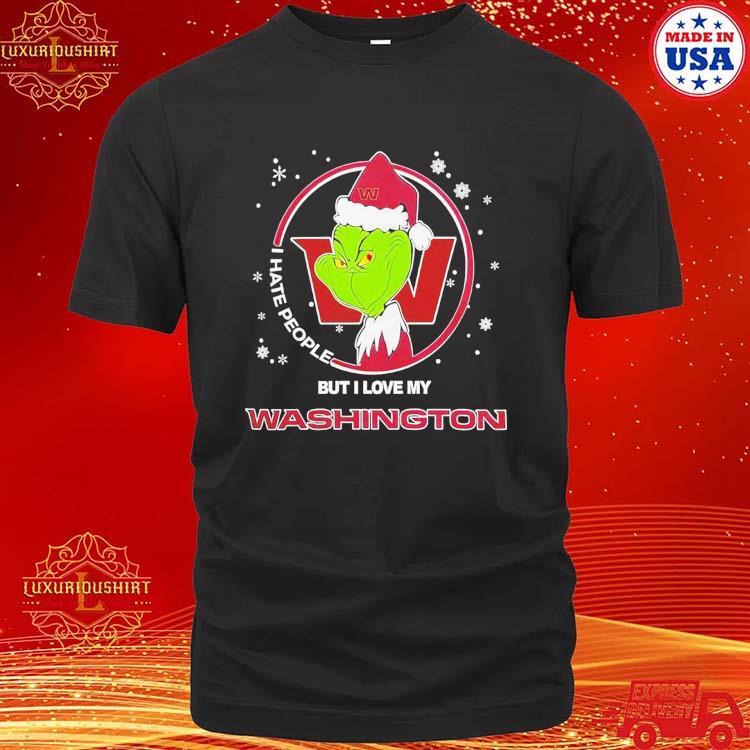 Official Grinch Santa I Hate People But I Love My Washington Commanders Shirt
