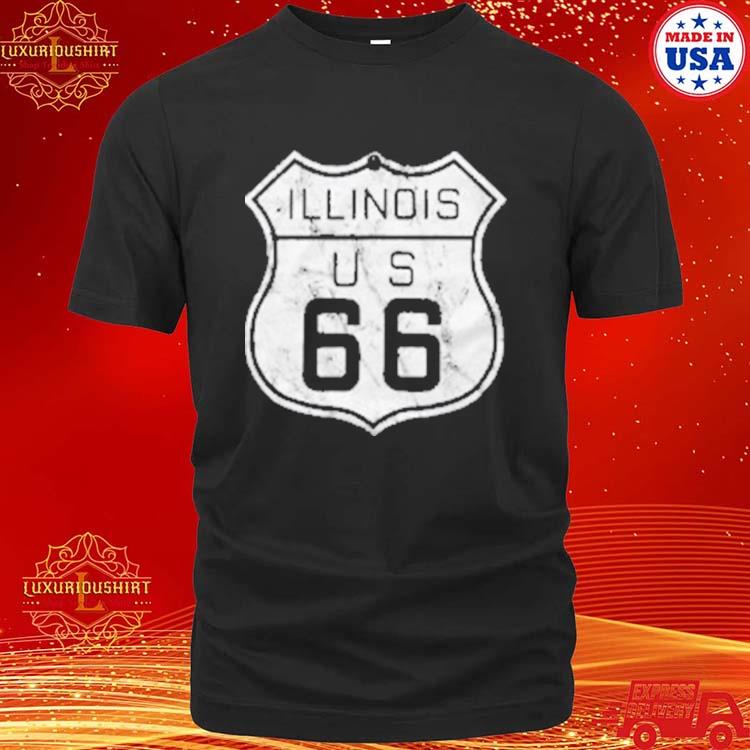Official Historic Route 66 Illinois Vintage Look Shirt