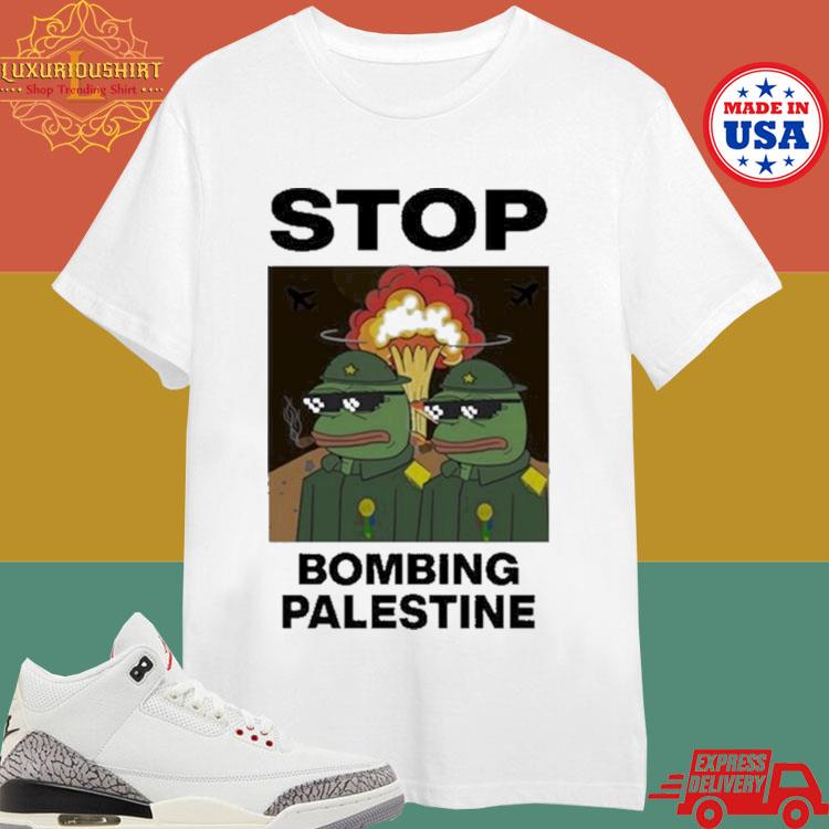 Official Stop Bombing Palestine Free Palestine T-shirt