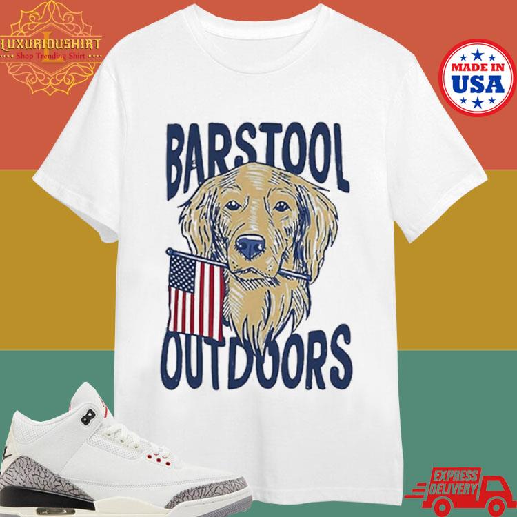 Official Barstool Outdoors Dog Usa Flag T-shirt