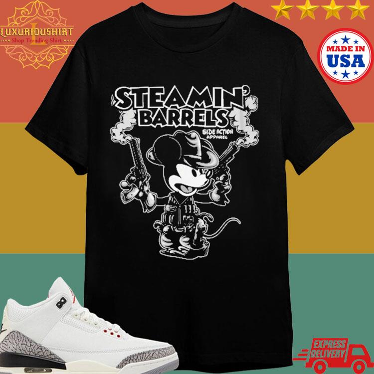 Official Steamin Barrels Side Action Apparel T-shirt