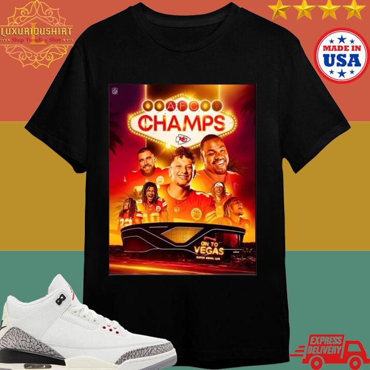 Official The Chiefs Are AFC Champions For The 4th Time In The Last 5 Years NFL Playoffs Season 2023-2024 Super Bowl LVIII T-shirt