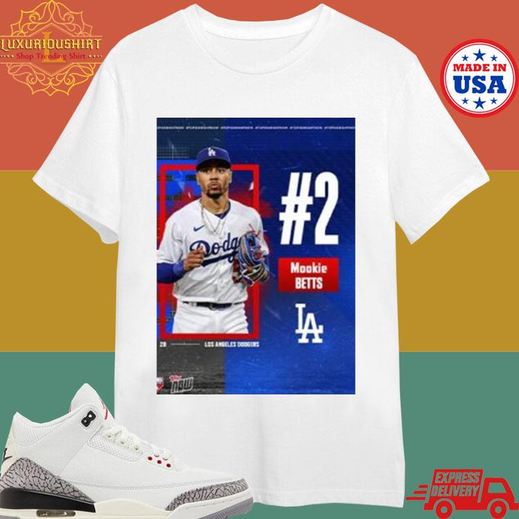 Official Mookie Betts Grabs The Number 2 Spot On The Top 100 Player MLB T-shirt