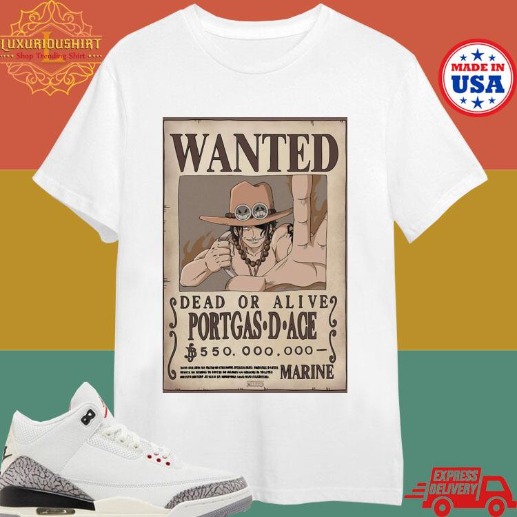 Official One Piece Wanted Ace Maxi 2024 T-shirt