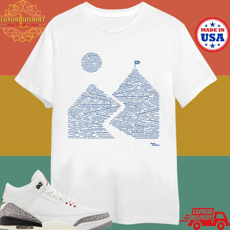 Official All 282 Scottish Munros Mountains Over 3000ft Scotland T-shirt