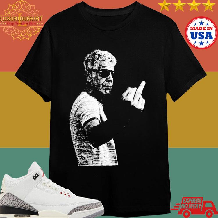 Official Anthony Bourdain Middle Finger Pose Fucking Hand 2024 T-shirt