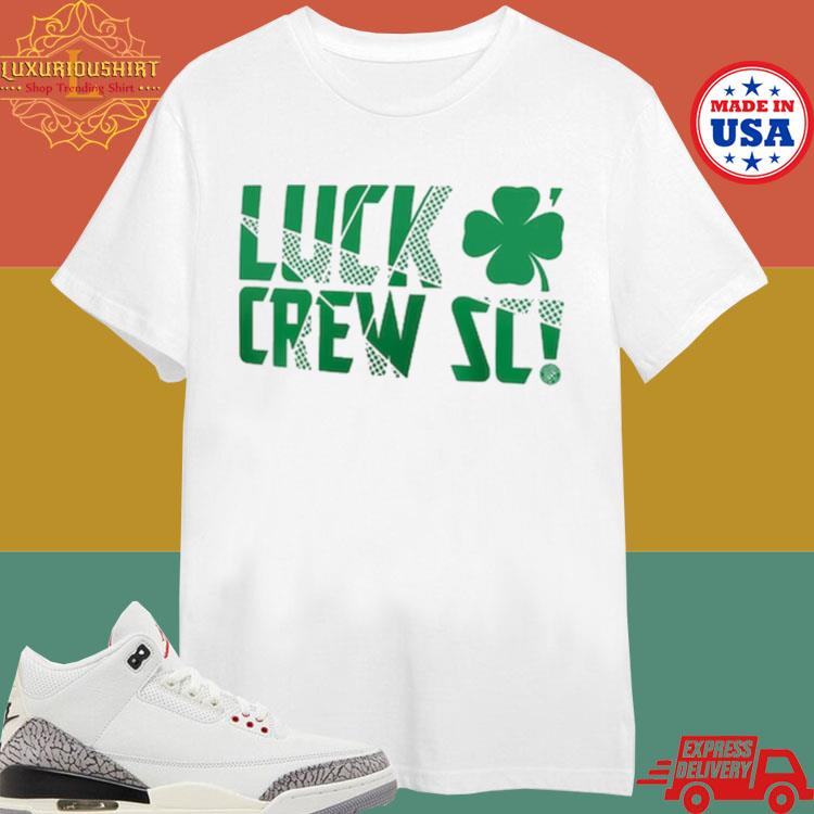 Official Columbus Crew Fanatics Branded White St Patrick's Day Lucky T-Shirt